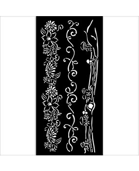Stamperia Hidden Grove Thick Stencil 12x25cm 3 Borders (KSTDL114)