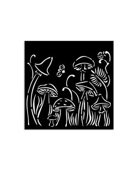 Stamperia Hidden Grove Thick Stencil 12x12cm Mushrooms (KSTDS31) (DISCONTINUED)