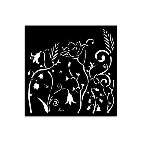 Stamperia Hidden Grove Thick Stencil 12x12cm Flowers (KSTDS28)