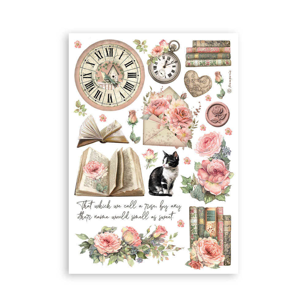 Stamperia House of Roses A5 Washi Pad (8pcs) (SBW18) Stamperia House of Roses A5 Washi Pad (8pcs) (SBW18)