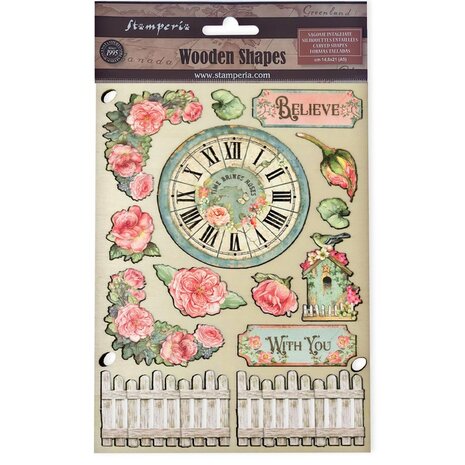 Stamperia House of Roses A5 Colored Wooden Shape (KLSP181) Stamperia House of Roses A5 Colored Wooden Shape (KLSP181)