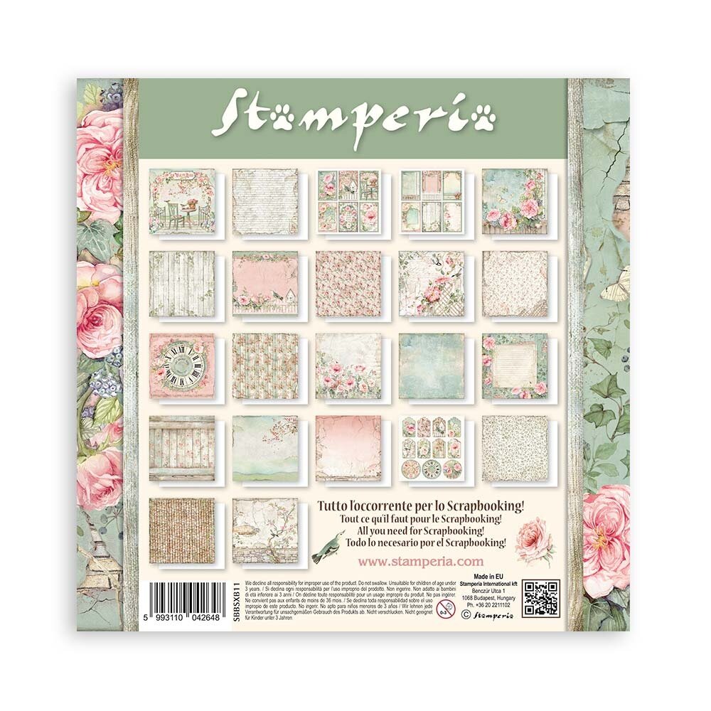 Stamperia House of Roses 8x8 Inch Paper Pack Maxi Backgrounds Selection (Single Face) (SBBSXB11) Stamperia House of Roses 8x8 Inch Paper Pack Maxi Backgrounds Selection (Single Face) (SBBSXB11)