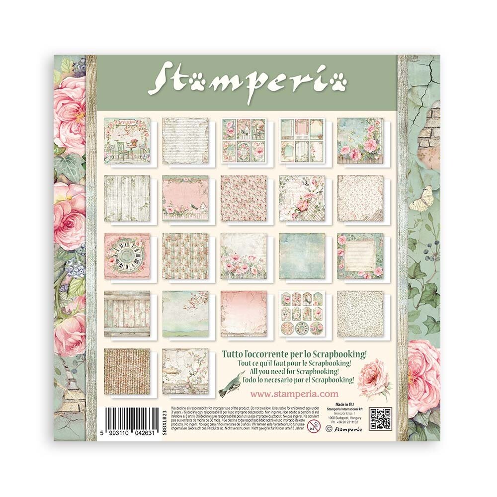 Stamperia House of Roses 12x12 Inch Paper Pack Maxi Backgrounds Selection (Single face) (SBBXLB23) Stamperia House of Roses 12x12 Inch Paper Pack Maxi Backgrounds Selection (Single face) (SBBXLB23)