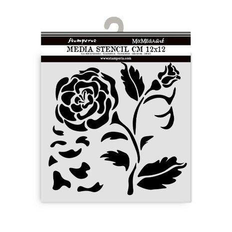 Stamperia House of Roses Thick Stencil 12x12cm Big Rose (KSTDS36) Stamperia House of Roses Thick Stencil 12x12cm Big Rose (KSTDS36)