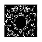 Stamperia House of Roses Thick Stencil 18x18cm Border with Frame (KSTDQ121)