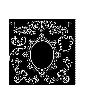 Stamperia House of Roses Thick Stencil 18x18cm Border with Frame (KSTDQ121)