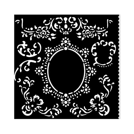 Stamperia House of Roses Thick Stencil 18x18cm Border with Frame (KSTDQ121) Stamperia House of Roses Thick Stencil 18x18cm Border with Frame (KSTDQ121)