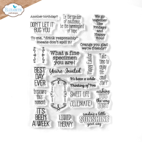 Elizabeth Craft Designs Sunny Days Stamps Playful Sentiments (CS403)