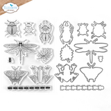 Elizabeth Craft Designs Sunny Days Stamp & Die Set Beetles and Bugs (CSD402)