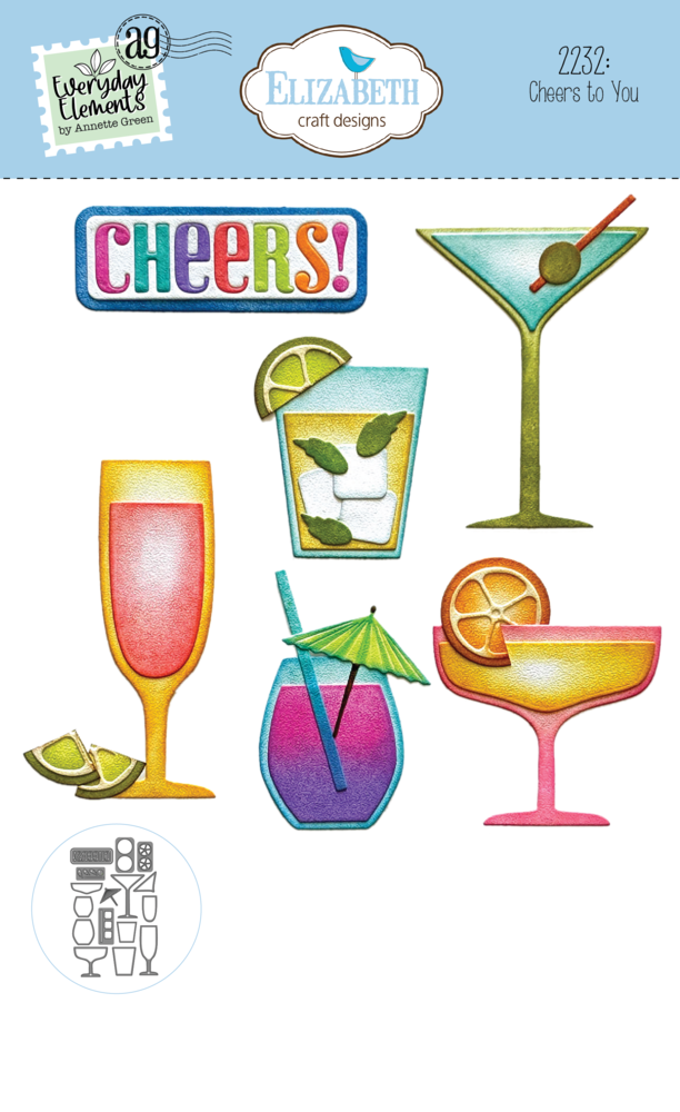 Elizabeth Craft Designs Sunny Days Die Cheers to You (2232)