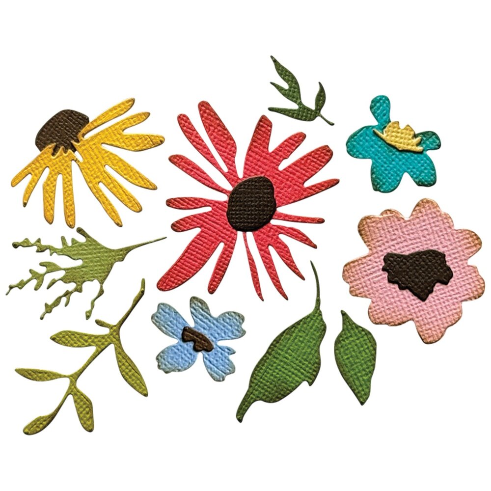 Sizzix 2D Texture Fades w/ Thinlits Die by Tim Holtz Vault Side-Order Floristry (1+11pcs) (666872)
