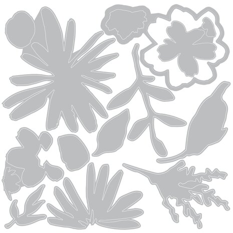 Sizzix 2D Texture Fades w/ Thinlits Die by Tim Holtz Vault Side-Order Floristry (1+11pcs) (666872)