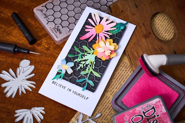 Sizzix 2D Texture Fades w/ Thinlits Die by Tim Holtz Vault Side-Order Floristry (1+11pcs) (666872)