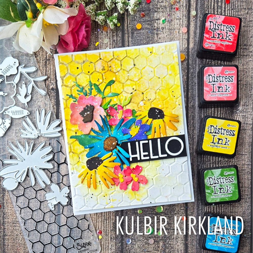 Sizzix 2D Texture Fades w/ Thinlits Die by Tim Holtz Vault Side-Order Floristry (1+11pcs) (666872)