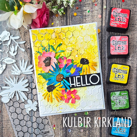 Sizzix 2D Texture Fades w/ Thinlits Die by Tim Holtz Vault Side-Order Floristry (1+11pcs) (666872)