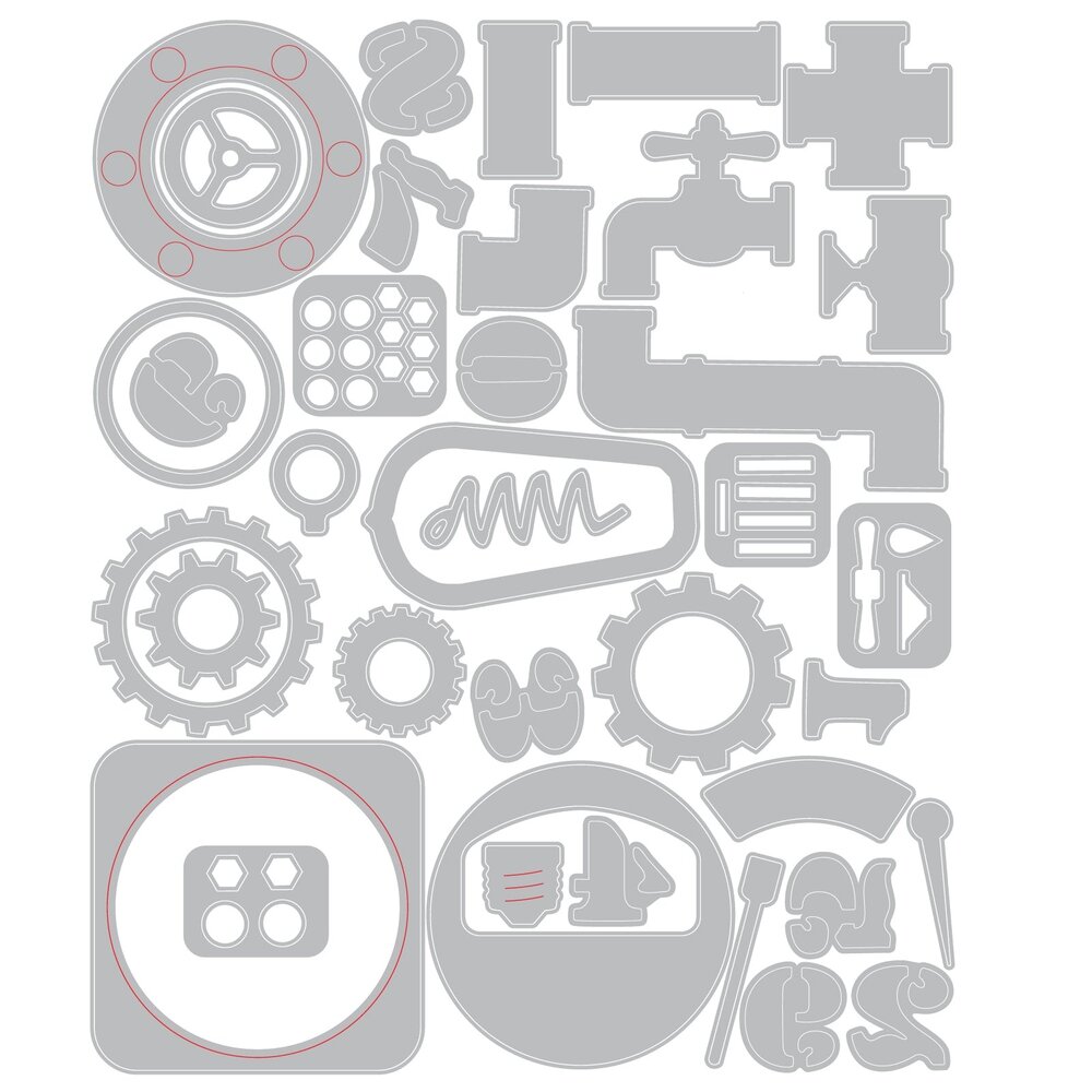 Sizzix Thinlits Die by Tim Holtz Vault Industrial (37pcs) (666874) Sizzix Thinlits Die by Tim Holtz Vault Industrial (37pcs) (666874)