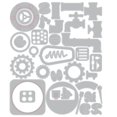 Sizzix Thinlits Die by Tim Holtz Vault Industrial (37pcs) (666874) Sizzix Thinlits Die by Tim Holtz Vault Industrial (37pcs) (666874)