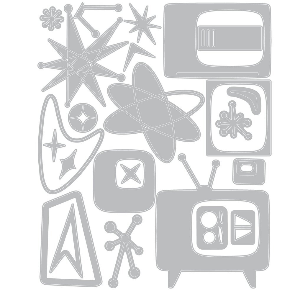 Sizzix Thinlits Die by Tim Holtz Vault Atomic Retro (24pcs) (666875)