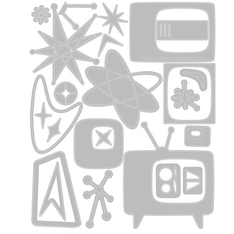 Sizzix Thinlits Die by Tim Holtz Vault Atomic Retro (24pcs) (666875)