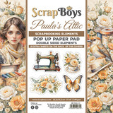 ScrapBoys Paula's Attic 6x6 Inch Pop Up Paper Pad (SB-PAUL-11)