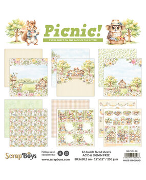 ScrapBoys Picnic! 12x12 Inch Paper Pad (SB-PICN-08) ScrapBoys Picnic! 12x12 Inch Paper Pad (SB-PICN-08)