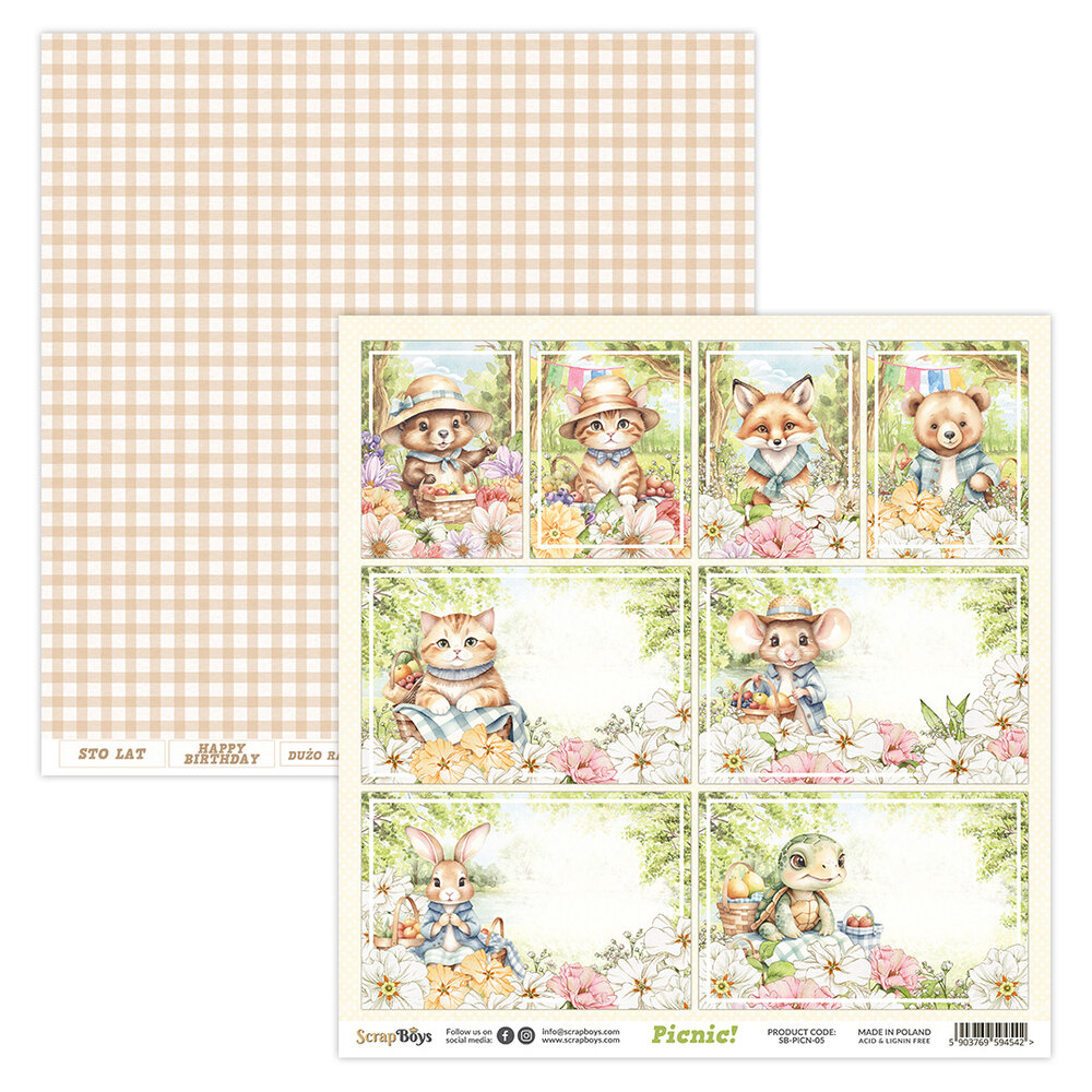 ScrapBoys Picnic! 12x12 Inch Paper Pad (SB-PICN-08) ScrapBoys Picnic! 12x12 Inch Paper Pad (SB-PICN-08)