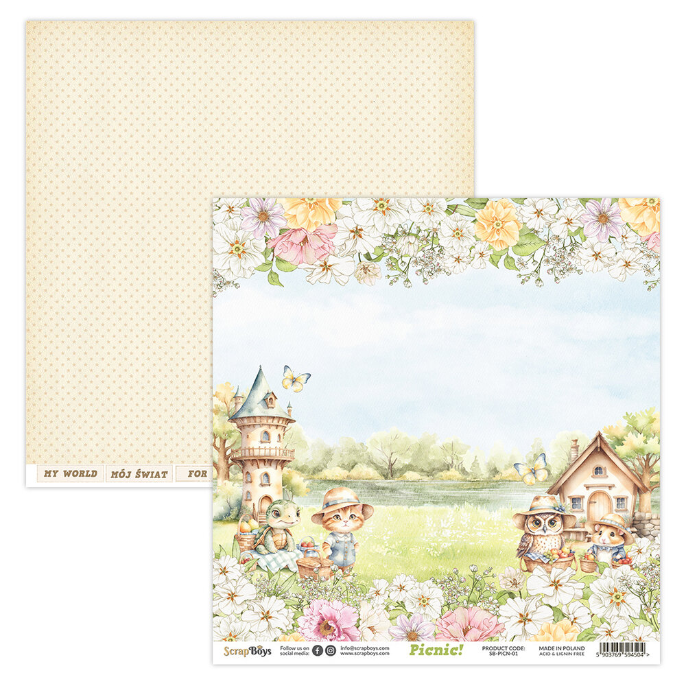 ScrapBoys Picnic! 8x8 Inch Paper Pad (SB-PICN-10)