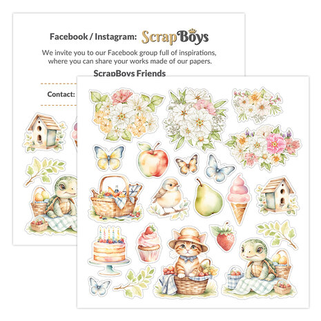 ScrapBoys Picnic! 8x8 Inch Paper Pad (SB-PICN-10)