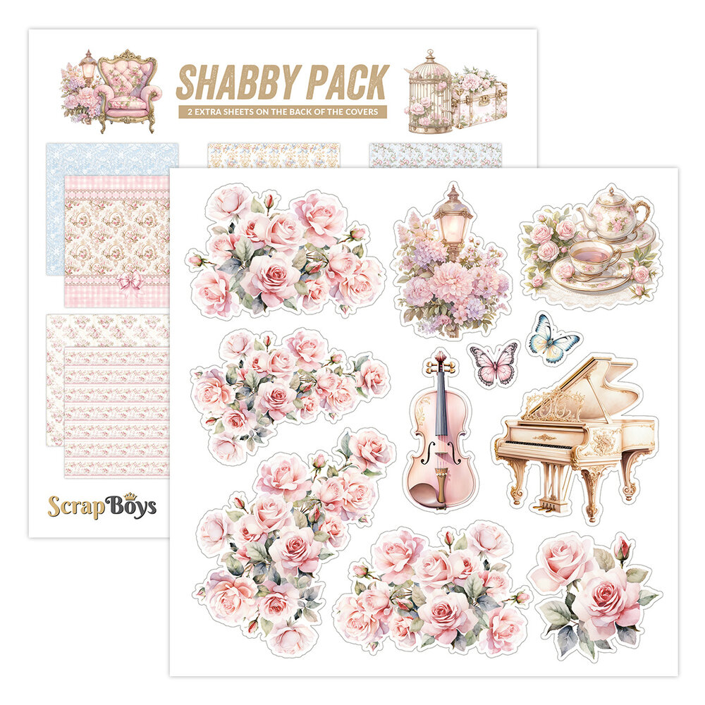 ScrapBoys Shabby Pack 8x8 Inch Paper Pad (SB-SHPA-10) ScrapBoys Shabby Pack 8x8 Inch Paper Pad (SB-SHPA-10)
