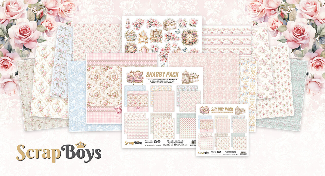 ScrapBoys Shabby Pack 12x12 Inch Paper Pad (SB-SHPA-08) ScrapBoys Shabby Pack 12x12 Inch Paper Pad (SB-SHPA-08)