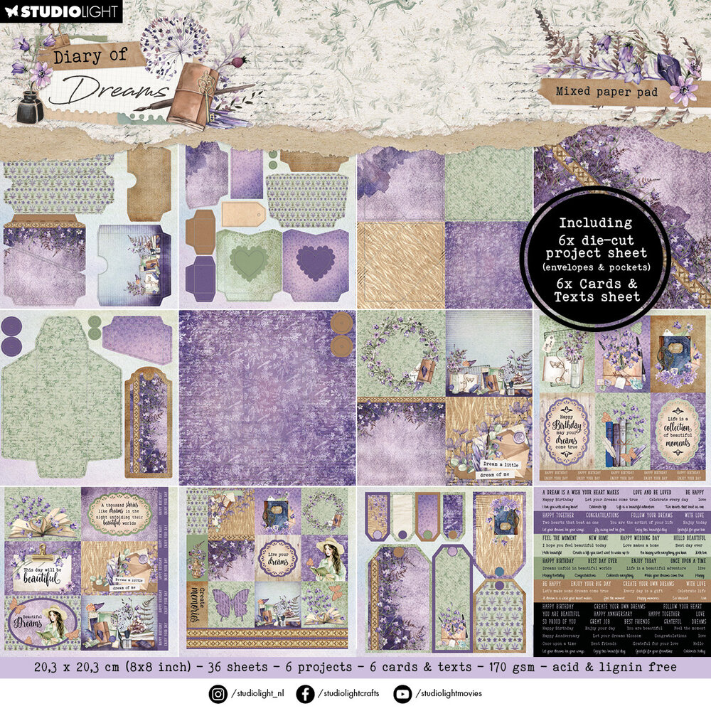 Studio Light Diary of Dreams Mixed Paper Pad (SL-DD-MPP296) (DISCONTINUED)