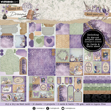 Studio Light Diary of Dreams Mixed Paper Pad (SL-DD-MPP296) (DISCONTINUED)