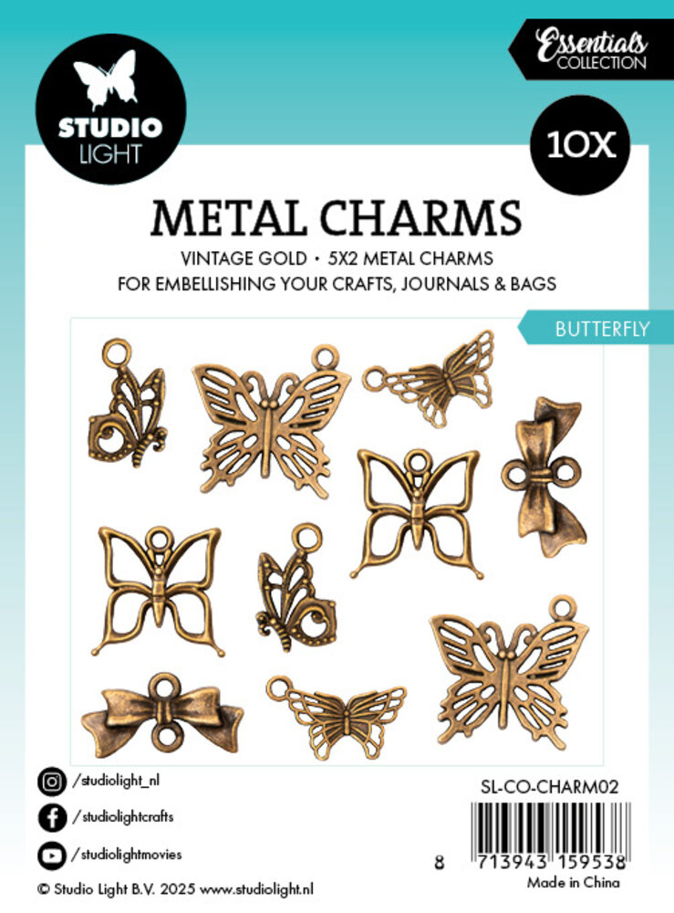 Studio Light Butterfly Essentials Metal Charms (10pcs) (SL-CO-CHARM02) (BASIC) Studio Light Butterfly Essentials Metal Charms (10pcs) (SL-CO-CHARM02) (BASIC)