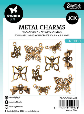 Studio Light Butterfly Essentials Metal Charms (10pcs) (SL-CO-CHARM02) (BASIC) Studio Light Butterfly Essentials Metal Charms (10pcs) (SL-CO-CHARM02) (BASIC)