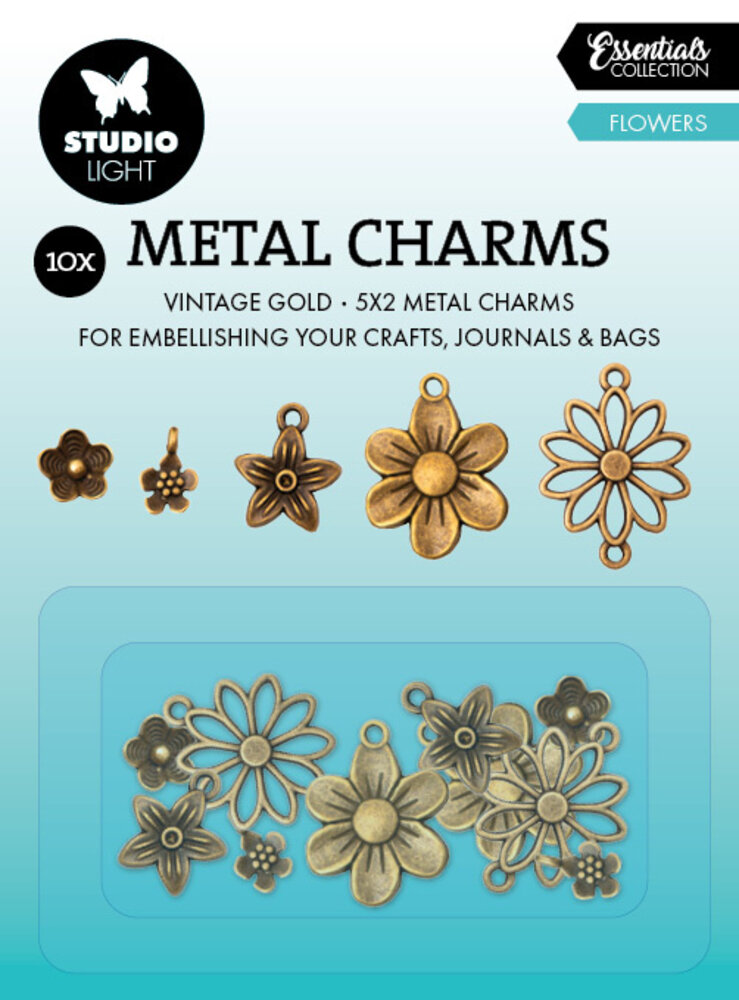 Studio Light Flowers Essentials Metal Charms (10pcs) (SL-CO-CHARM01) (BASIC) Studio Light Flowers Essentials Metal Charms (10pcs) (SL-CO-CHARM01) (BASIC)