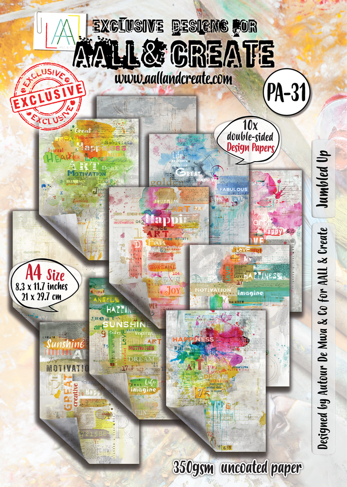 Aall and Create Artful Impressions A4 Design Paper Jumbled Up (AALL-PA-031)