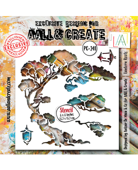 Aall and Create Ethereal Garden Stencil 6x6 Inch Lantern Roots (AALL-PC-241)