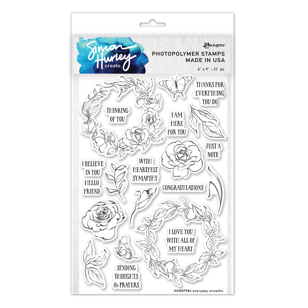 Simon Hurley create. Photopolymer Stamps 6x9 Inch Everyday Wreaths ...