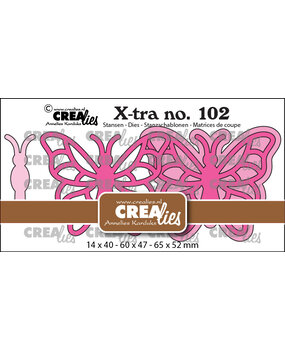 Crealies X-tra Stansen No. 102 Vlinder B Extra Groot (CLXtra102)
