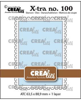 Crealies X-tra Stansen No. 100 ATC met Postzegelrand (CLXtra100)