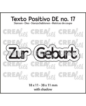 Crealies Texto Positivo Dies German Zur Geburt (POSDE17)