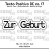 Crealies Texto Positivo Dies German Zur Geburt (POSDE17)