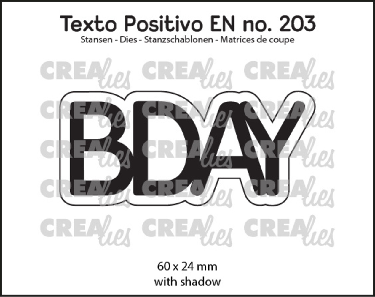 Crealies Texto Positivo Dies English BDAY (POSEN203)