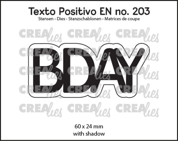 Crealies Texto Positivo Stansen English BDAY (POSEN203)