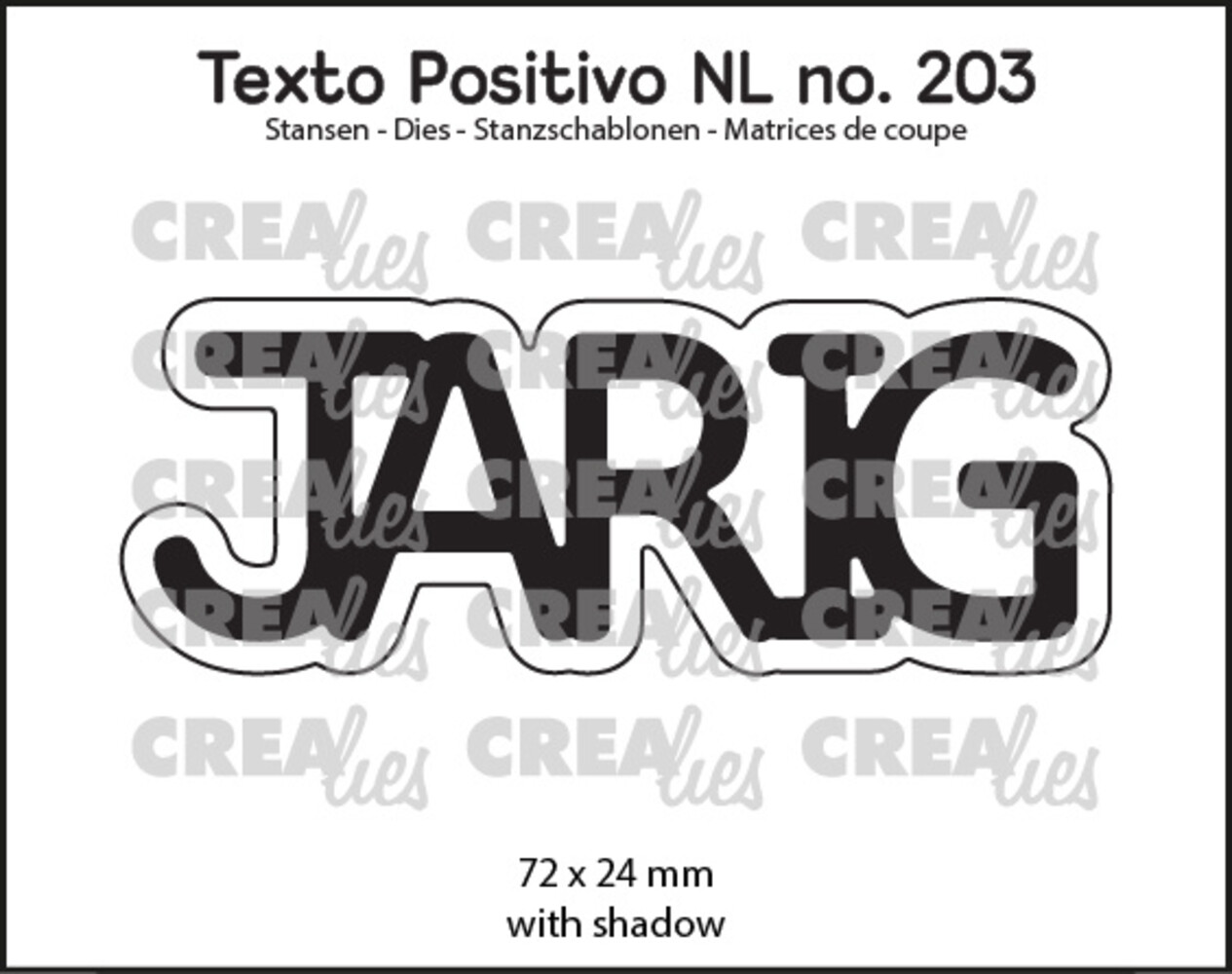 Crealies Texto Positivo Dies Dutch JARIG (POSNL203)