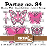 Crealies Partzz Dies No. 94 Butterfly B Middle and Small (CLPartzz94)