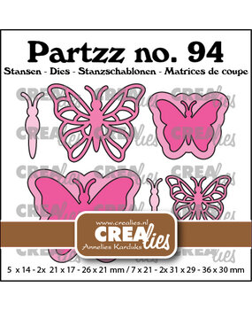 Crealies Partzz Stansen No. 94 Vlinder B Middel en Klein (CLPartzz94)