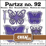 Crealies Partzz Dies No. 92 Butterfly A Middle and Small (CLPartzz92)