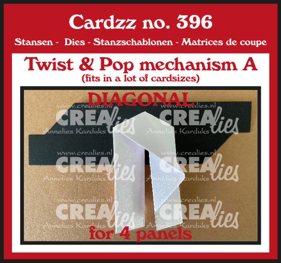 Crealies Cardzz Stansen Twist & Pop A Diagonaal voor 4 Panelen (CLCZ396)