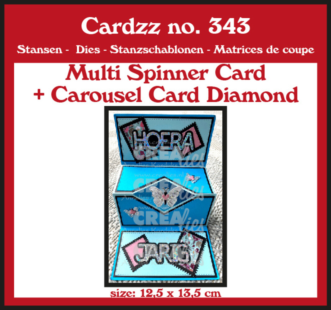 Crealies Cardzz Stansen No. 343 Multi Draaikaart + Carrouselkaart Wyber (CLCZ343)